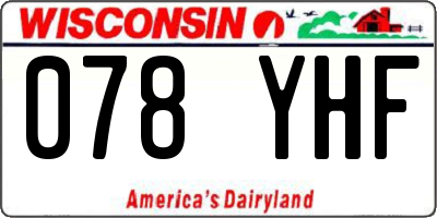 WI license plate 078YHF