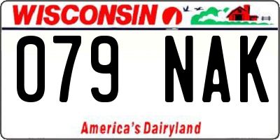 WI license plate 079NAK