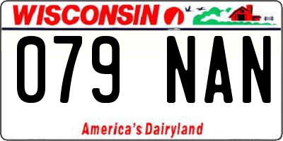 WI license plate 079NAN