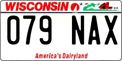 WI license plate 079NAX