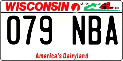 WI license plate 079NBA
