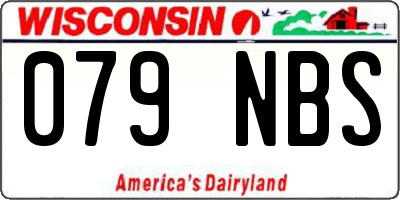 WI license plate 079NBS