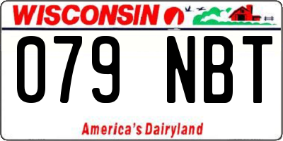 WI license plate 079NBT