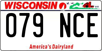 WI license plate 079NCE