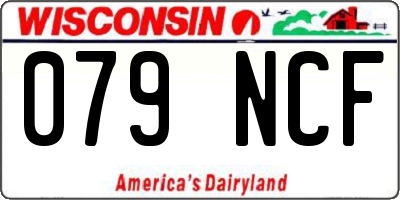 WI license plate 079NCF