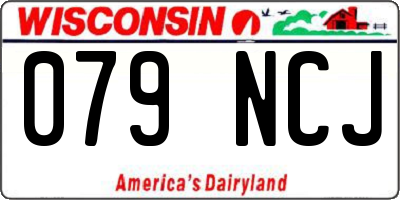 WI license plate 079NCJ