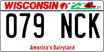 WI license plate 079NCK