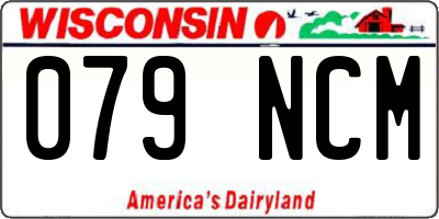 WI license plate 079NCM