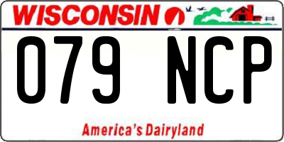 WI license plate 079NCP