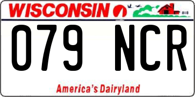 WI license plate 079NCR