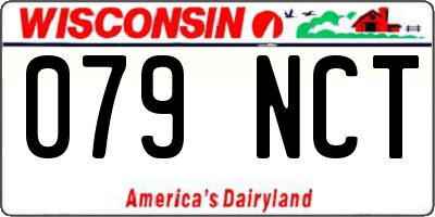 WI license plate 079NCT