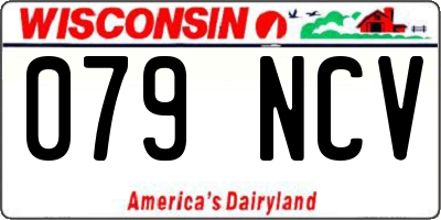 WI license plate 079NCV
