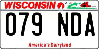 WI license plate 079NDA