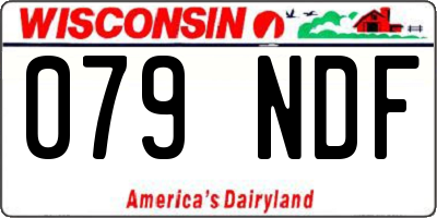 WI license plate 079NDF