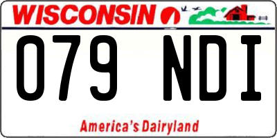 WI license plate 079NDI