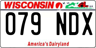 WI license plate 079NDX