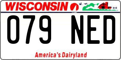 WI license plate 079NED