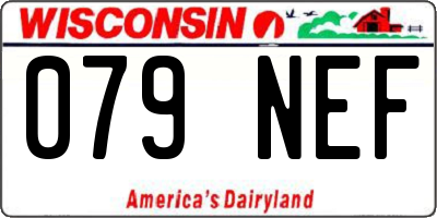 WI license plate 079NEF