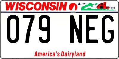 WI license plate 079NEG