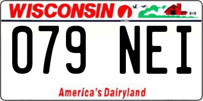 WI license plate 079NEI