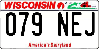 WI license plate 079NEJ
