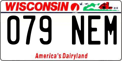 WI license plate 079NEM
