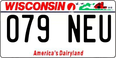 WI license plate 079NEU