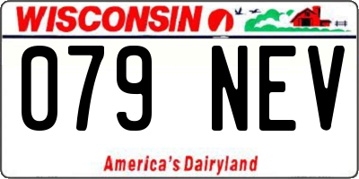 WI license plate 079NEV