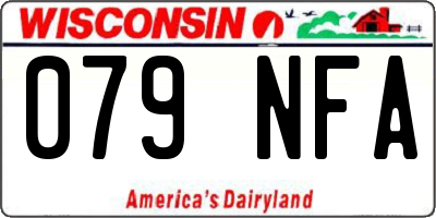 WI license plate 079NFA