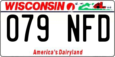 WI license plate 079NFD