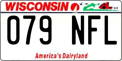 WI license plate 079NFL