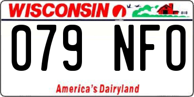 WI license plate 079NFO