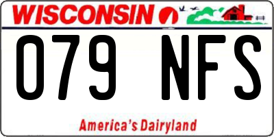 WI license plate 079NFS