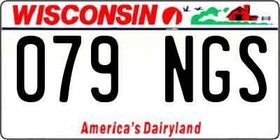 WI license plate 079NGS