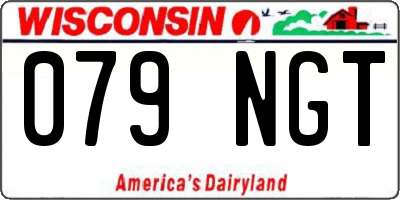 WI license plate 079NGT