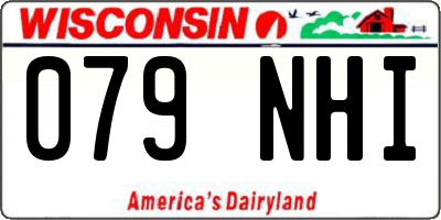 WI license plate 079NHI