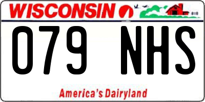WI license plate 079NHS