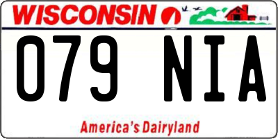 WI license plate 079NIA