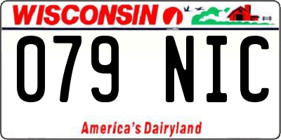 WI license plate 079NIC