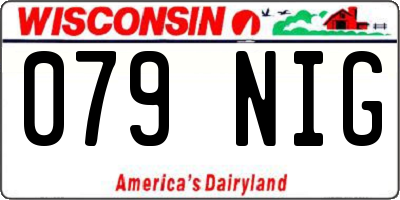 WI license plate 079NIG