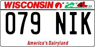 WI license plate 079NIK