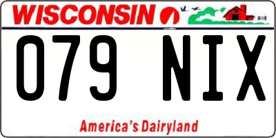 WI license plate 079NIX