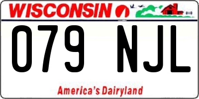WI license plate 079NJL