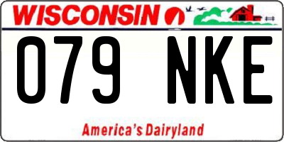 WI license plate 079NKE