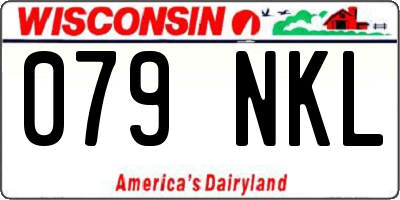 WI license plate 079NKL