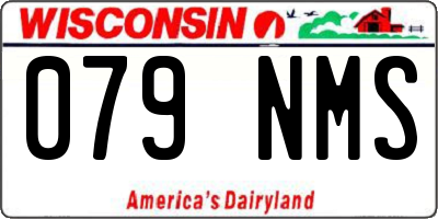 WI license plate 079NMS
