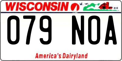WI license plate 079NOA