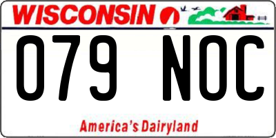 WI license plate 079NOC