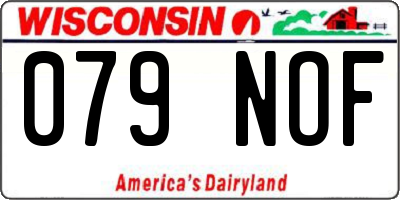 WI license plate 079NOF