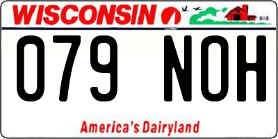 WI license plate 079NOH